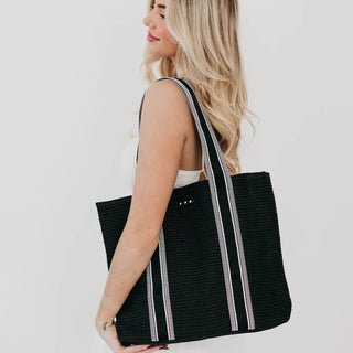 Ruby Raffia Tote Bag – Black, Tan, or Cream