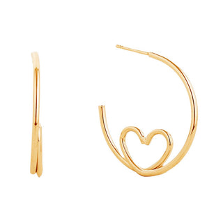 14K Gold-Dipped Heart Knot Post Earring: ONE SIZE / GLD